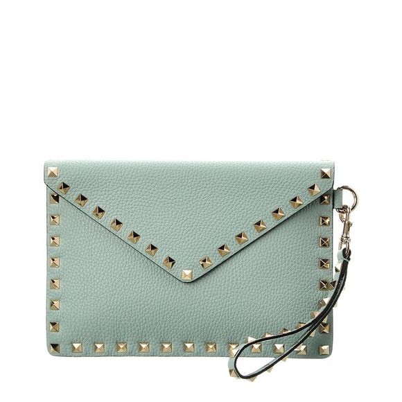 Valentino Handbags - Valentino Rockstud Grainy Leather Pouch